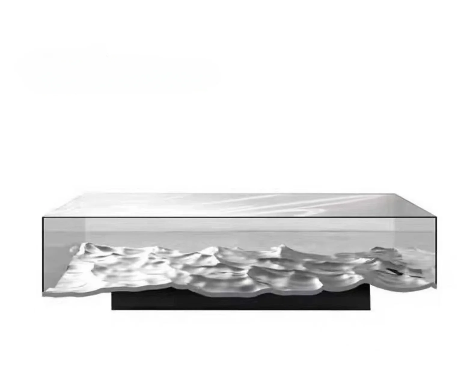 for Glass transparent square glass coffee table fiber reinforced plastic coffee table acrylic shaped crystal table furniture