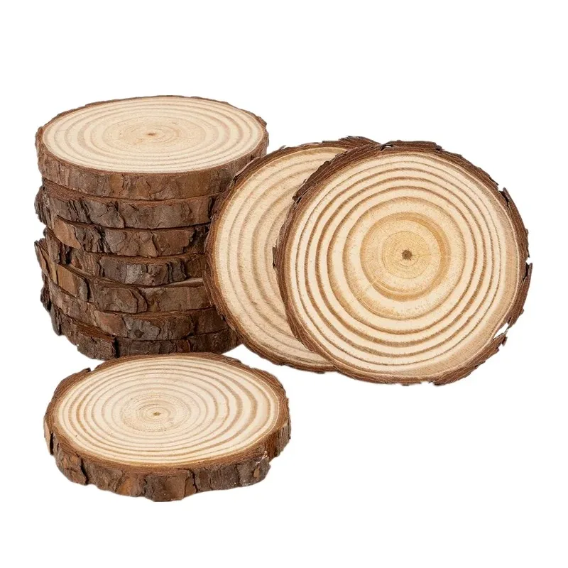 2 Piezas de Rodajas de Madera Redondas Naturales sin Acabado de 10-12 cm, Círculos de Madera para Centros de Mesa de Bodas, Decoración y Manualidades de Pintura DIY