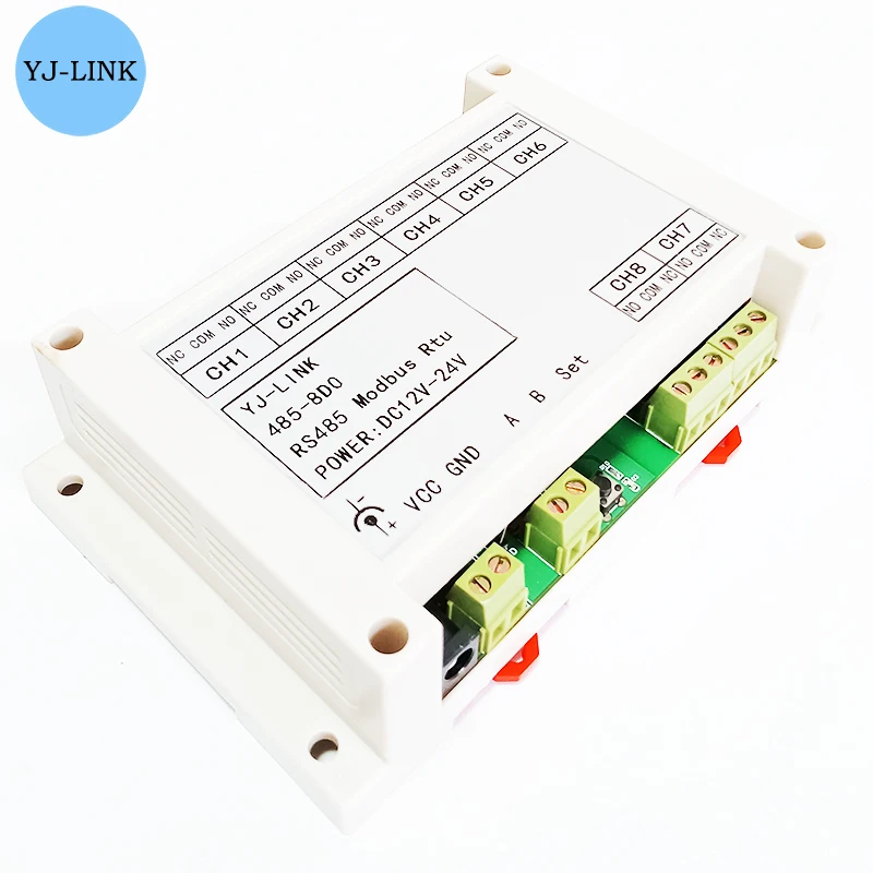 485-8DO RS485 8-channel Relay Remote Control Switch Delay Output Module Modbus Rtu