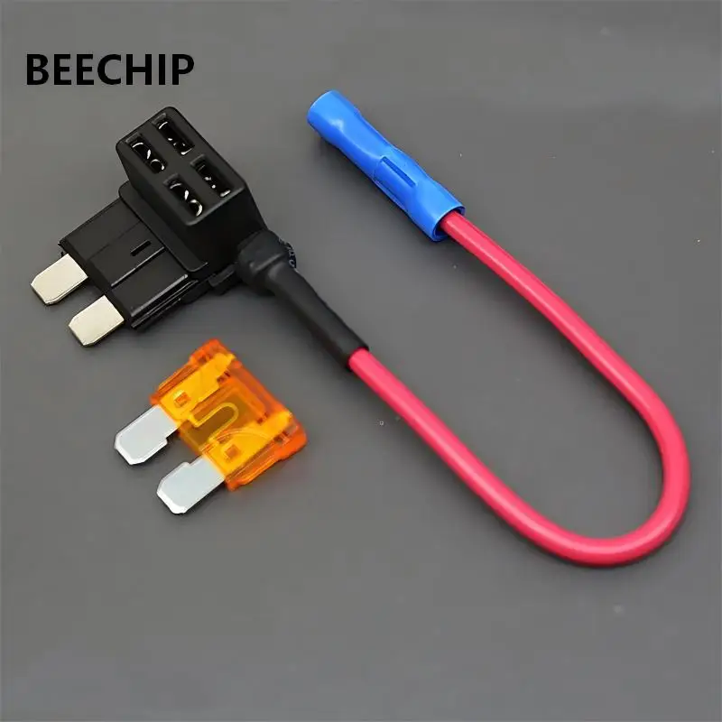 BEECHIP Adaptador de Derivação de Circuito 12V para Fusíveis Micro2, Mini, Padrão, ATM, APM e Fusíveis Automotivos Tipo Lâmina, com Fusível Automotivo Tipo Lâmina de 10A