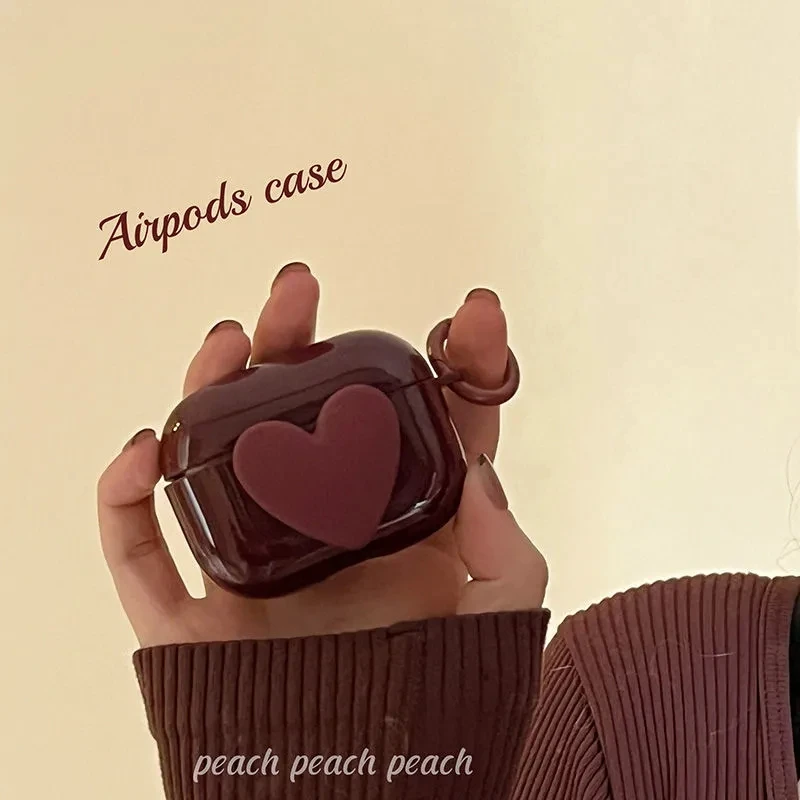 Dla Airpods 3 etui Cute Heart Clear etui na słuchawki Apple Airpod Pro 2nd Wireless Bluetooth silikonowe etui Airpods1 2