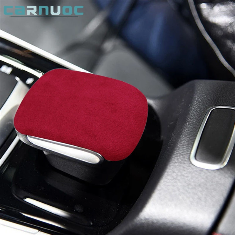 

Black Red Suede Console Gear Shift Knob Cover Trim Car Styling Interior Accessories For Mercedes-Benz GLB 2020 2021 2022