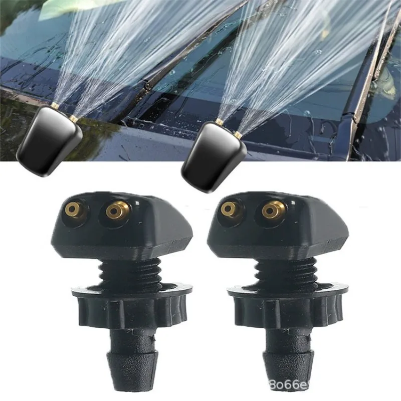 2 Buah Kit Penyemprot Jet Wiper Kaca Depan Mobil Universal, Penutup Kipas Air, Penyesuai Saluran Air Pencuci