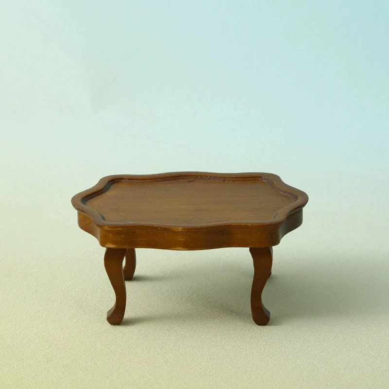 거실 인형의 집 테이블 액세서리 식사 가구 미니어처 목재 우아한