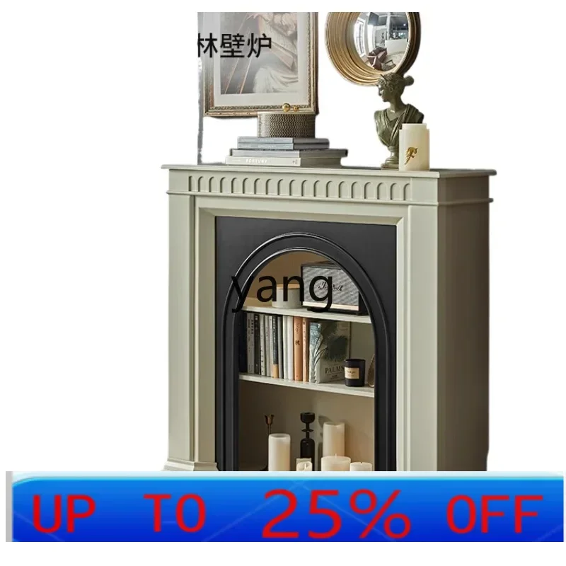 

LMMcream wind solid wood fireplace decorative cabinet retro living room entry fireplace porch side cabinet