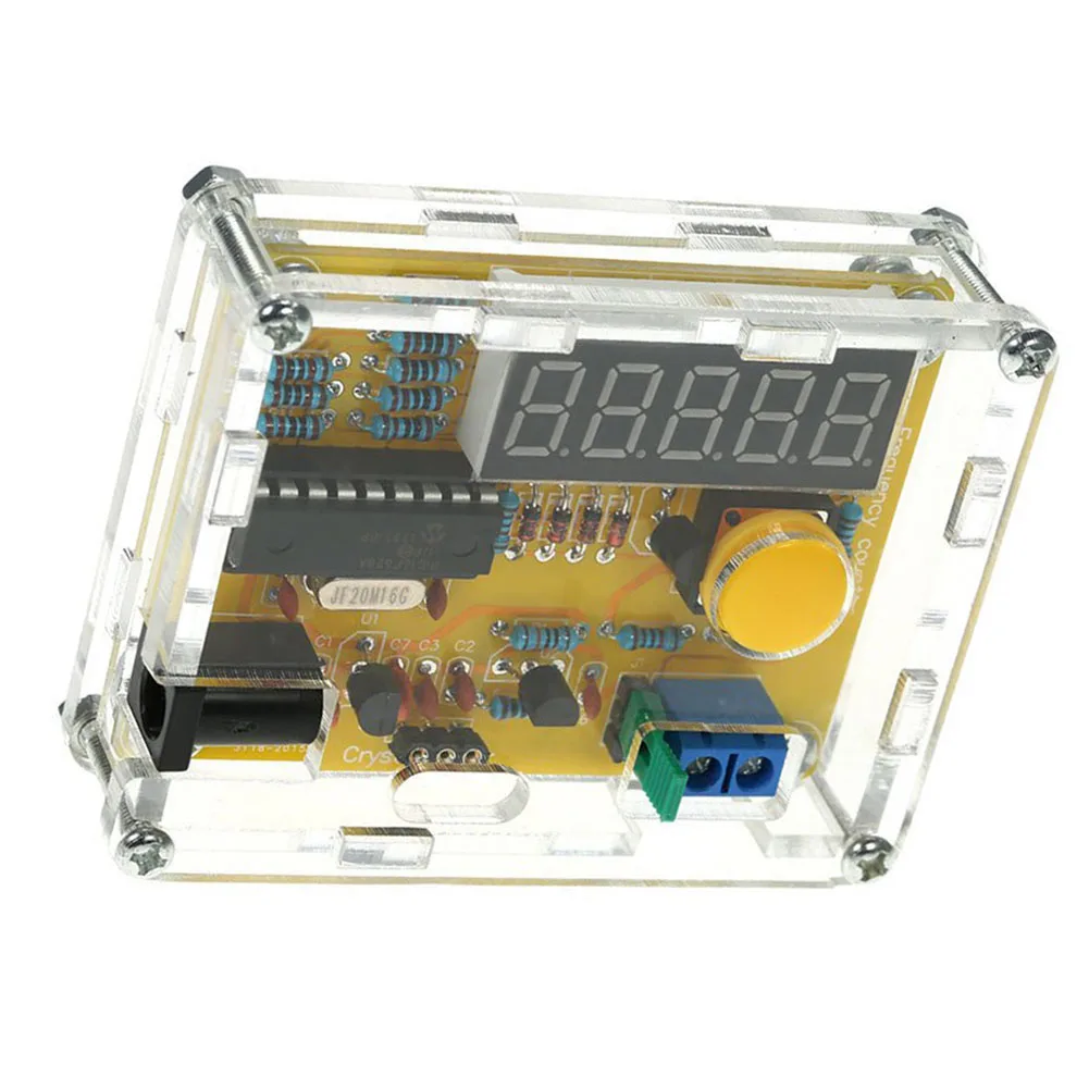 

LED Display Frequency Counter for For crystal Oscillator Measurement with Wide Voltage Supply and Transparent Design