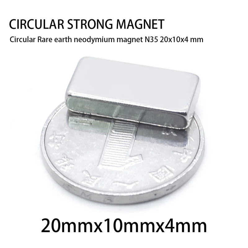 2/5/10/20/30/50/100PCS 20x10x4 mm Quadrate Rare Earth Neodymium Magnet 20x10x4mm Block Strong Powerful Magnets Sheet 20*10*4 N35