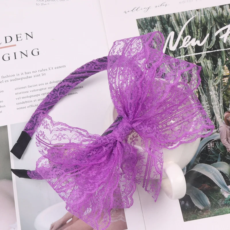 

Элегантная женская кружевная повязка для волос с бантом - ретро-заколка с безопасной застежкой, для официальных мероприятий и повседневного использования.