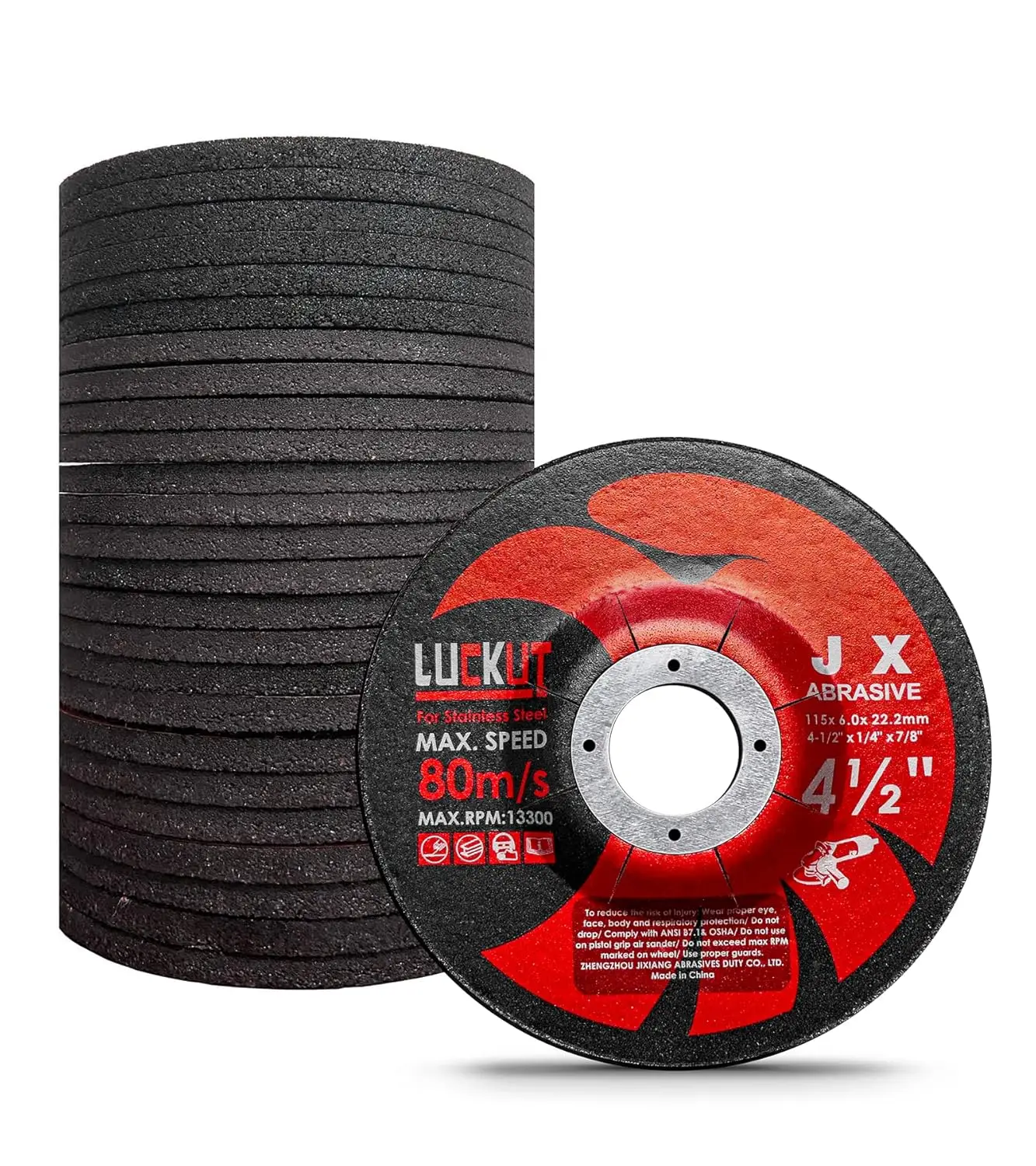 

Отрезные круги 4-1/2'' x 1/4'' x 7/8'' для угловых шлифовальных машин - с агрессивным металлическим центром, 25 штук в упаковке
