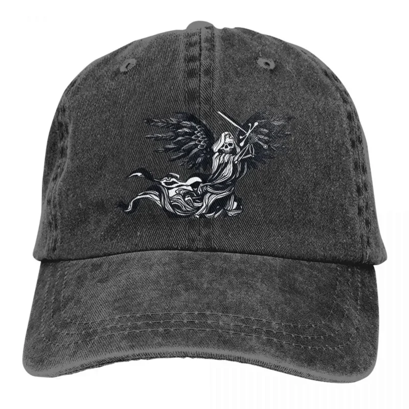 Summer Cap Sun Visor Black Angel Hip Hop Caps Black Metal Cowboy Hat Peaked Hats