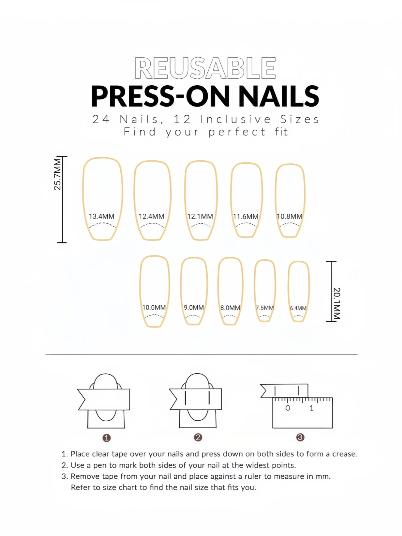 24pcs mid-length ballet-shaped nail art with lightning and starry sky patterns, artificial nails, detachable daily nails, nail p