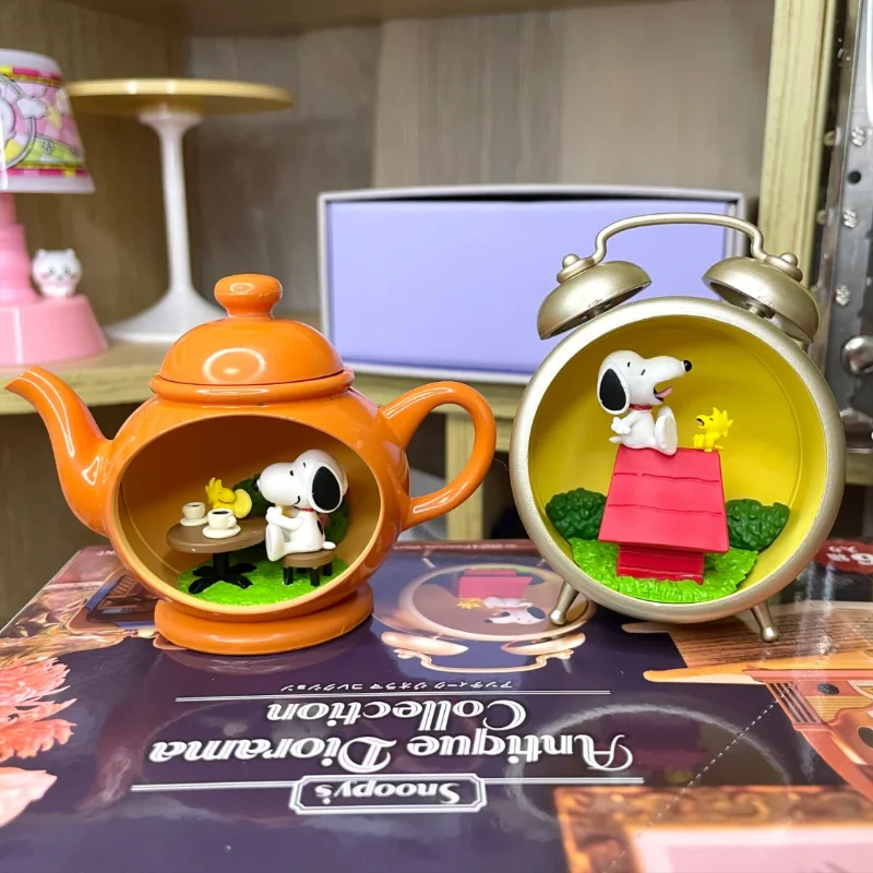 Genuine Re-Ment Peanuts Snoopy'S Antique Diorama Miniature Play House Blind Box Ornament Collectible Model Birthday Gifts