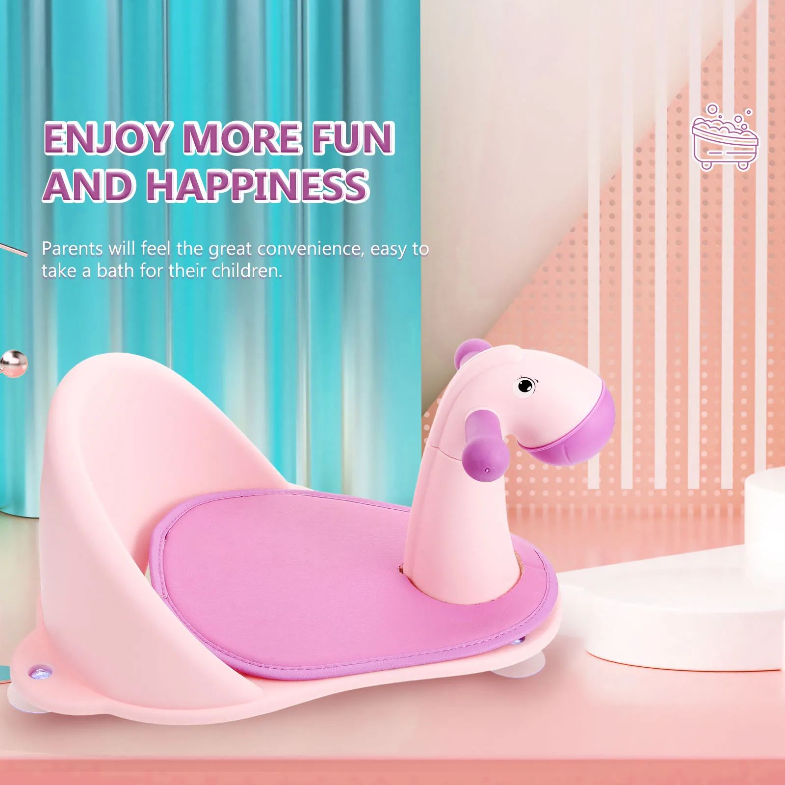 مقعد حمام الطفل كرسي حوض الاستحمام الرضع دش دعم تصميم قوي متعة الاستحمام تجربة السلامة مسند الظهر مقعد الحمام #3