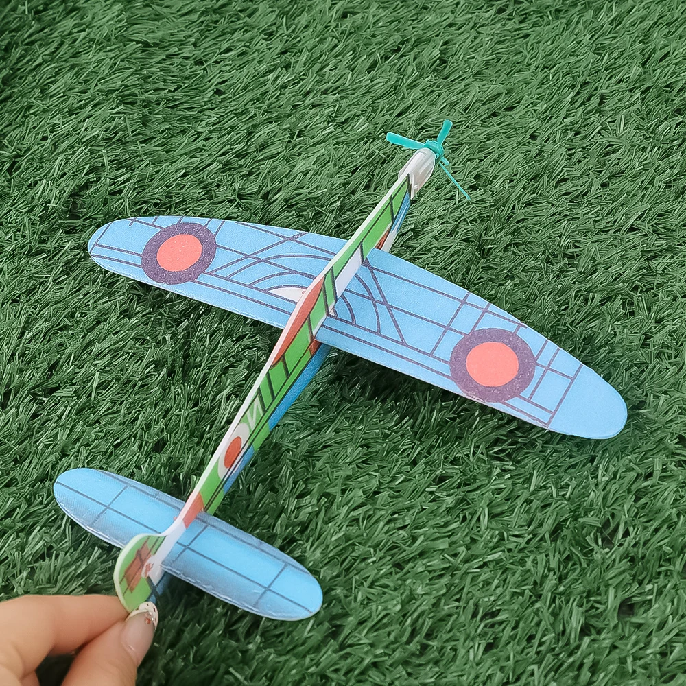 Avión planeador de espuma 3D para niños, juguete de avión volador de 12cm, 1/10 piezas, DIY