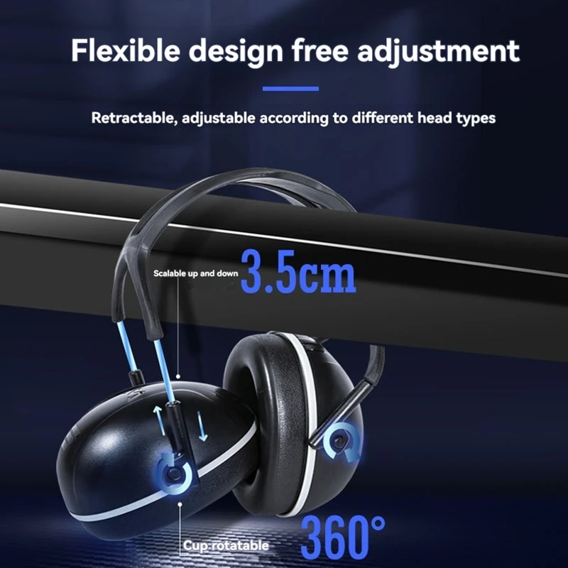 Protetores de ouvido sobre a cabeça, proteção contra ruído, cancelamento de ruído, fones de ouvido para construção, fabricação, manutenção, mineração