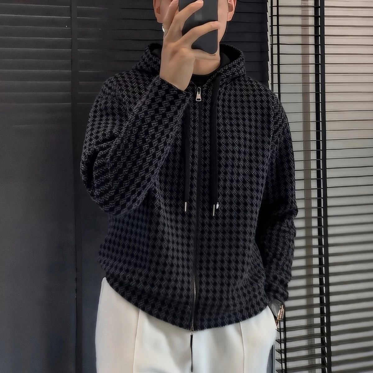 

Новое поступление зимы 2024, мужская толстовка на молнии с капюшоном, повседневная универсальная модная верхняя одежда, топ из полиэфирного волокна, длинный све