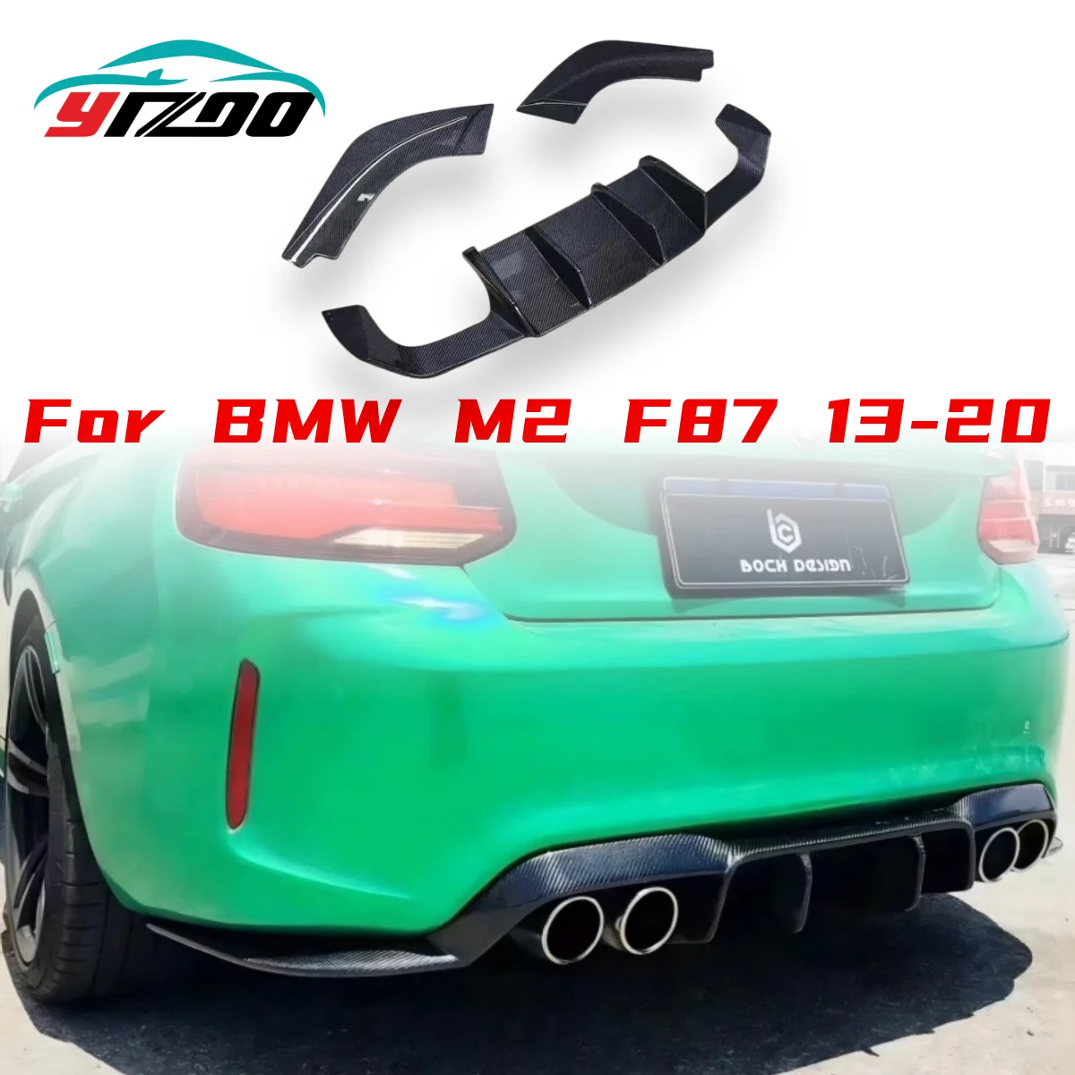 

For BMW M2 F87 M2C Coupe Rear Bumper Lower Lip Diffuser Splitter Body Kit Carbon Fiber V Style Rear Diffuser