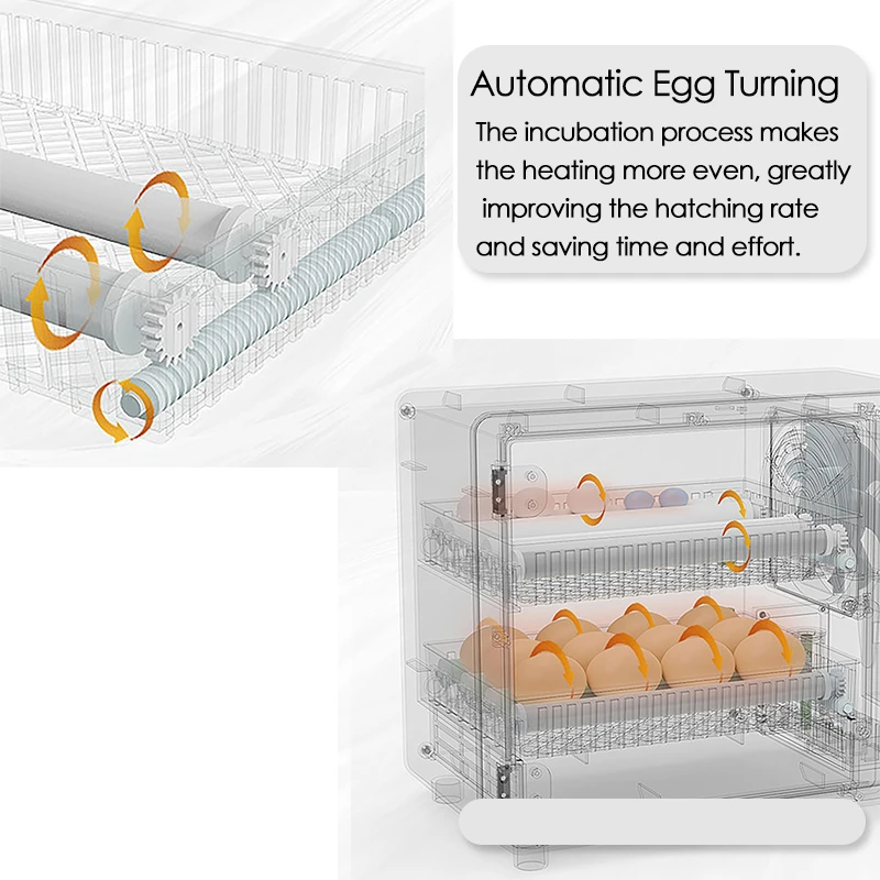 24 Eggs Fully Automatic Turning Hatchery Incubator Touch Temperature Control Egg Brooder Machine for Chicken Duck Quail Birds
