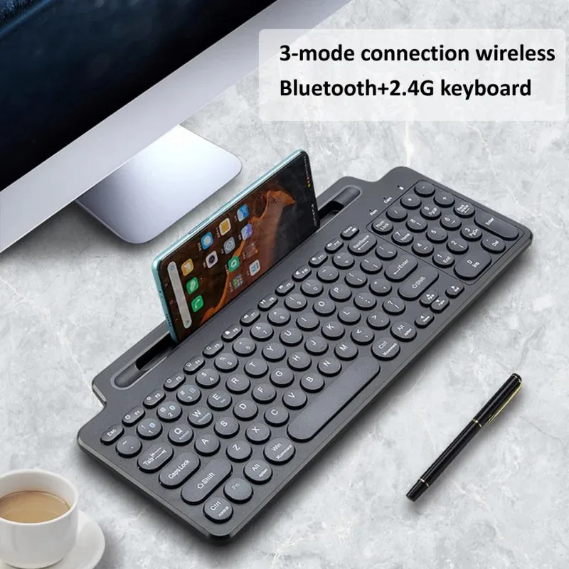 2.4G Wireless Bluetooth Keyboard with Touchpad Mouse Phone Card Slot Numeric Keypad for Android IOS Desktop Laptop PC