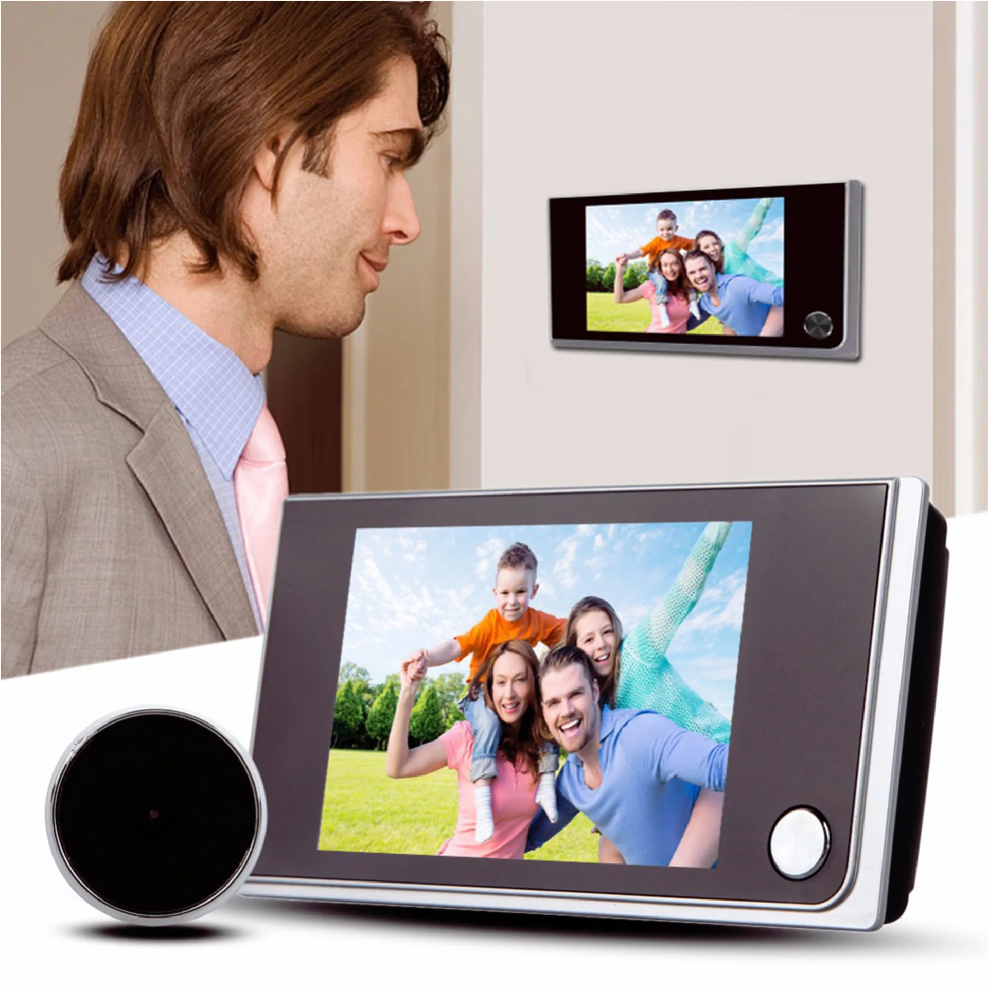 Door Peephole Camera 3.5 Inch LCD HD Screen Digital Peephole Door Viewer Camera Video Doorbell 120 Degree Door Hardware