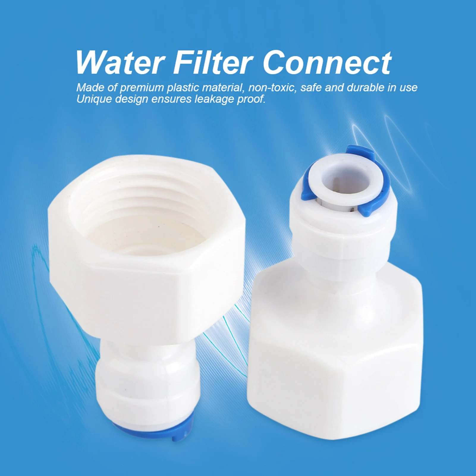Water Filter Quick Connector 1/4 Tube OD to 1/2 Female Push in Quick Connector for Water Filter Reverse Osmosis