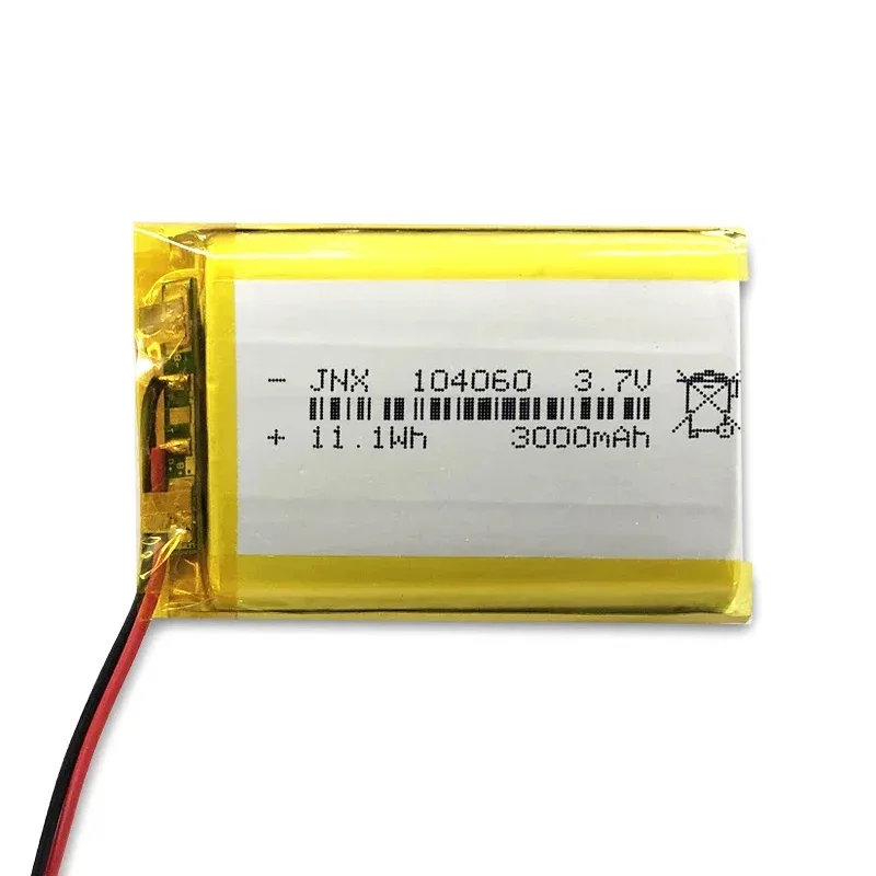 104060 Rechargeable Li-polymer battery 3.7V 3000mAh suitable for humidifier doorbell locator Bluetooth speaker backup battery