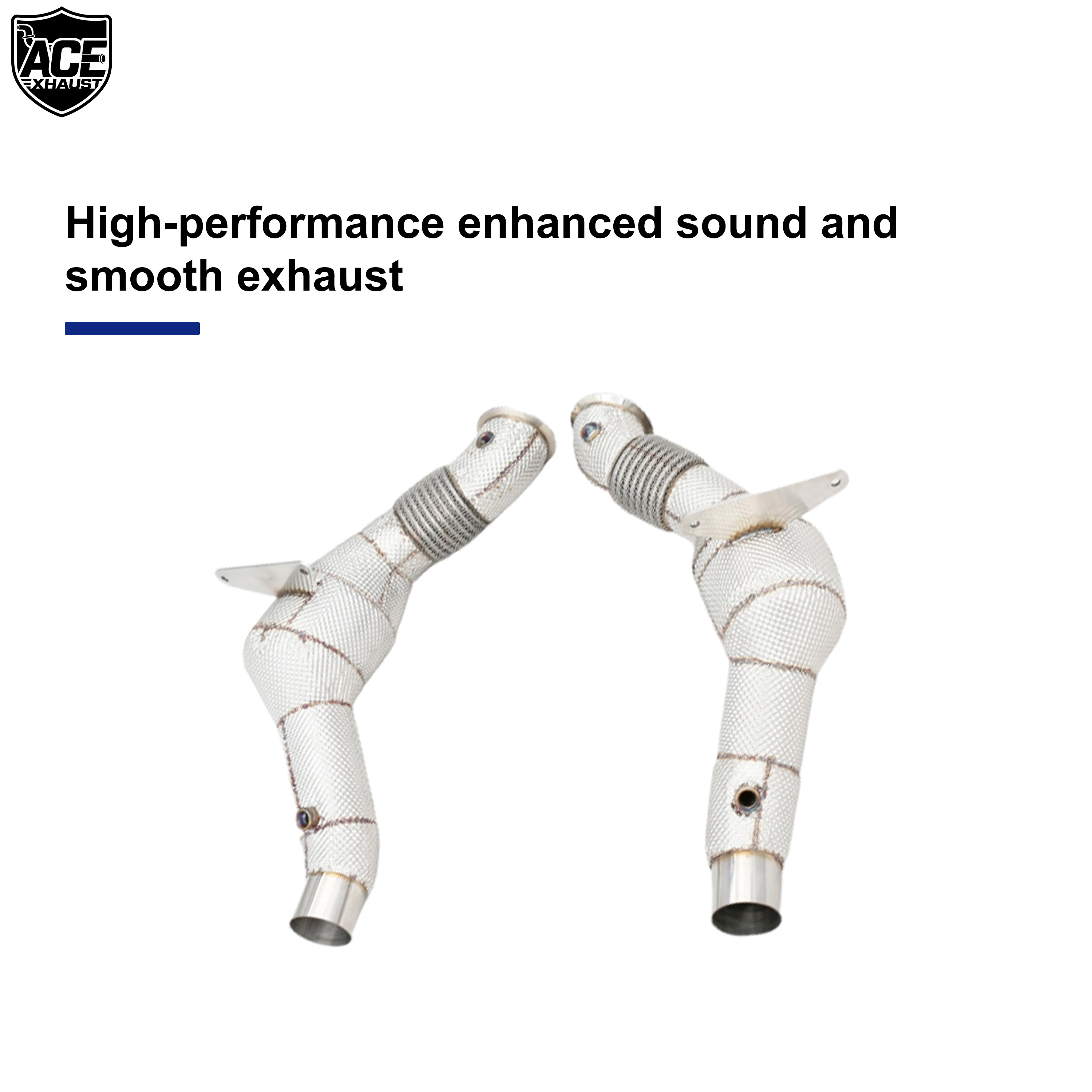 ACE Auspuffsysteme für Ferrari 458 488 3.9T Auspuff-Downpipe mit Hitzeschild Hochwertiges SUS304 Auspuffrohr Auto-Zubehör – Detail 8
