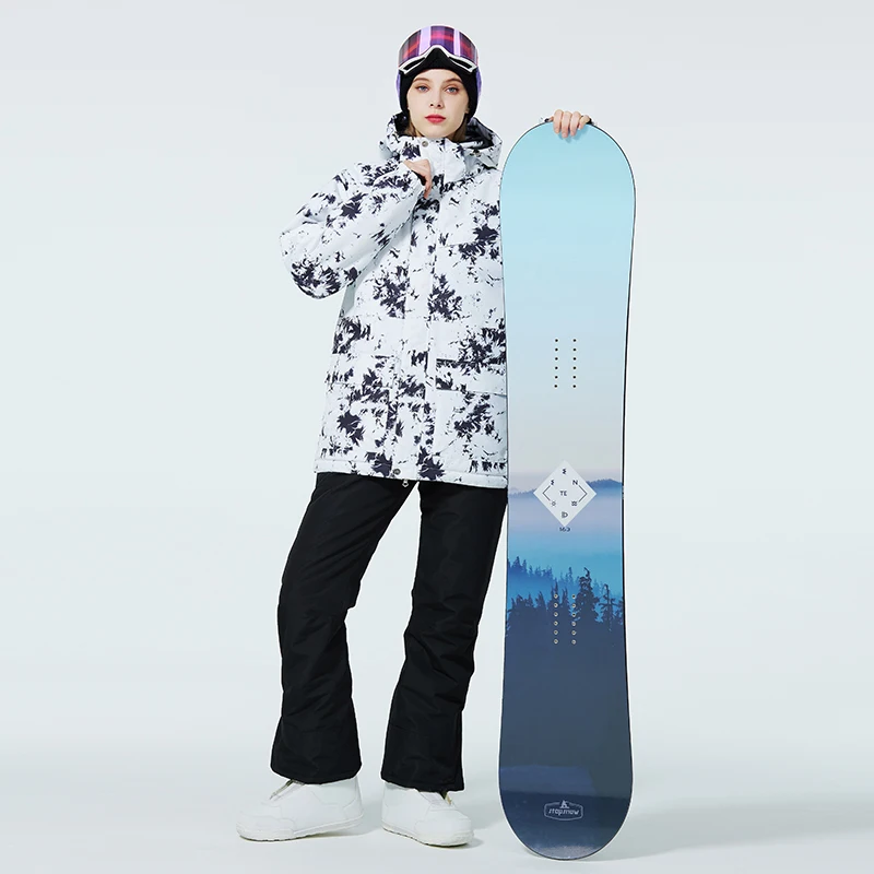 New Women's Ski Suit Winter Outdoor Warm Windproof Suit Girls' Ski Jacket And Trousers Suit Women's Printed Snowboard Ski Jacket