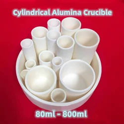 Cylindrical Alumina Crucible 80ml-800ml High Capacity Al2O3 Alumina Corundum Ceramic Crucible Cylinder Shaped Smelting Crucible
