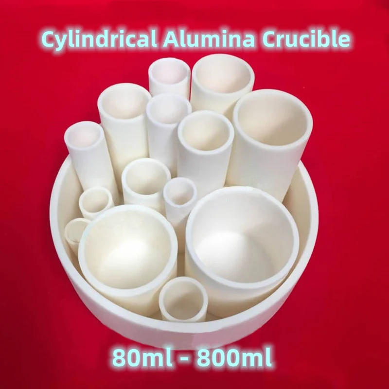 Cylindryczny tygiel z tlenku glinu 80 ml-800 ml o dużej pojemności Al2O3 tygiel ceramiczny z korundu tlenku glinu w kształcie cylindra tygiel do wytapiania