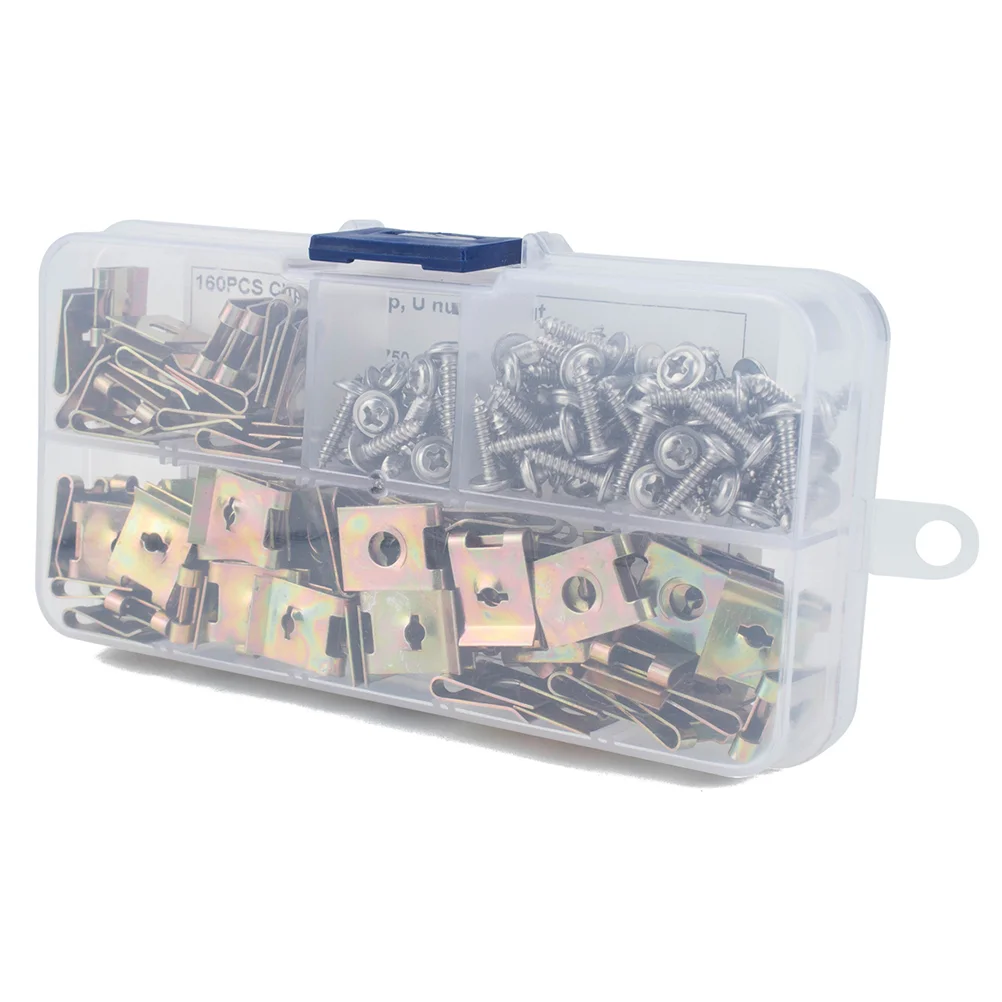 

160 Pcs Self Tapping Nut Spire Clip Self-tapping Manganese Steel Motorcycle Fastener