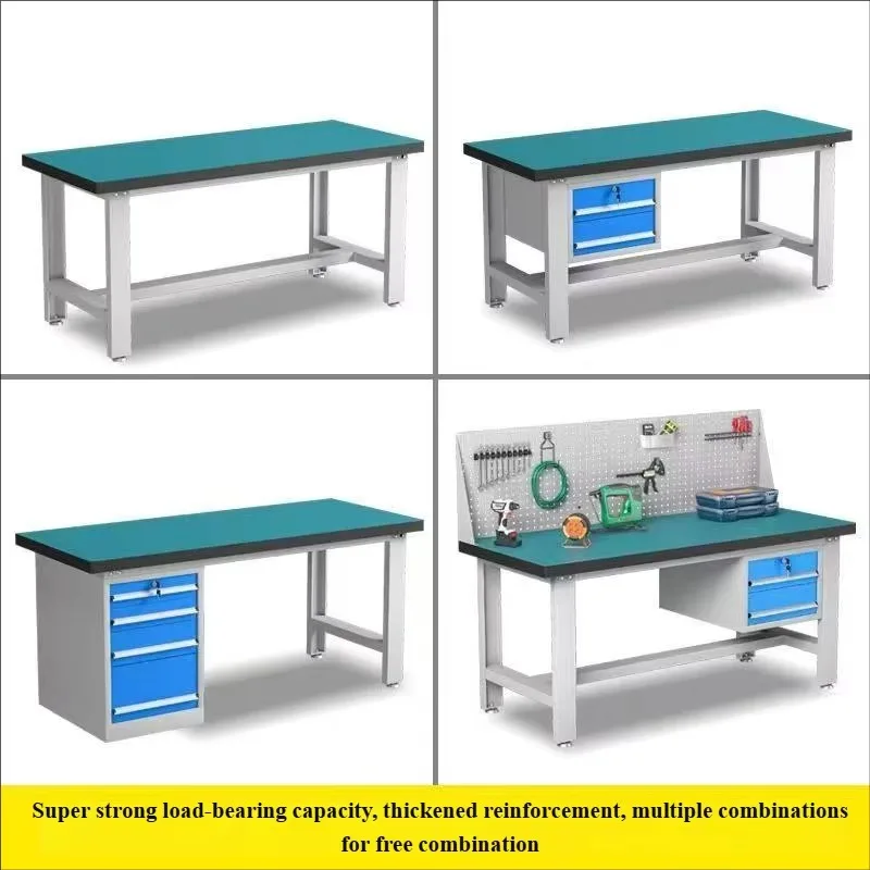Industrial Heavy-Duty Metal Workbench-Anti-Static Double-Layer Contemporary Lab/Factory Work Station