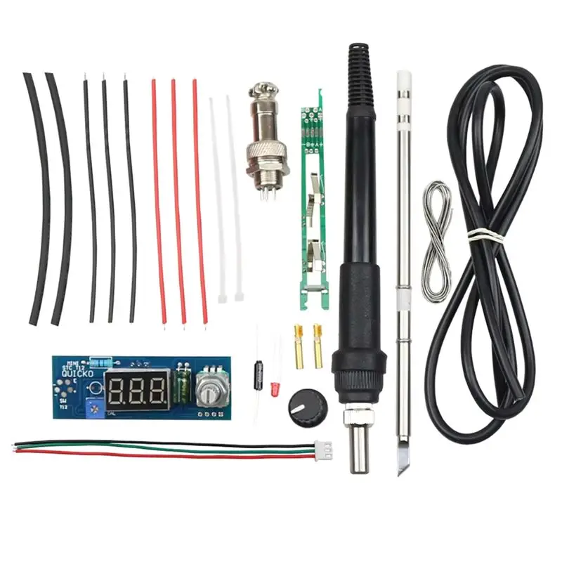 AC62-STC-T12 Solder Iron DIY Kits, Electric Unit Digital Soldering Iron Station Temperature Controller Kits