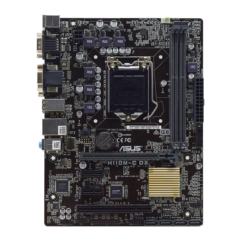 ASUS H110M-C D3 Motherboard LGA 1151 intel H110 DDR3 32GB Micro-ATX support Core i3-6100 7300 6500 7700  G4400 cpu