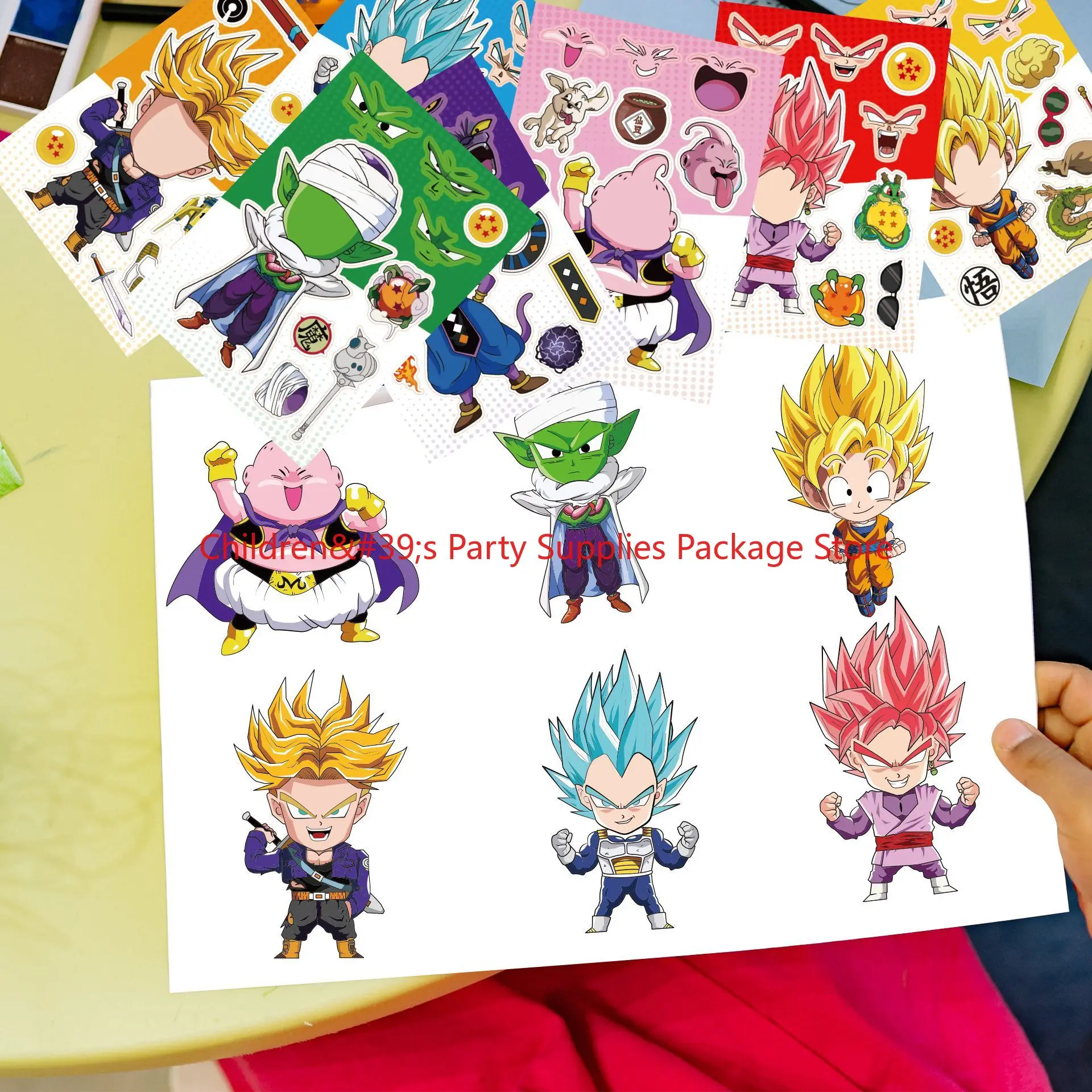 Bandai 8/16 pçs dragon ball crianças diy quebra-cabeça adesivo diversão anime dos desenhos animados montagem adesivos para brinquedos das crianças presente de aniversário