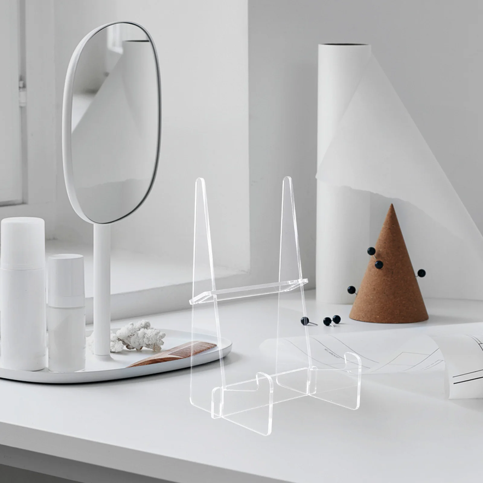 Acrylic Recipe Holder Stand for Display Clear Holder Sturdy Transparent Book Rack Space Saving Kitchen