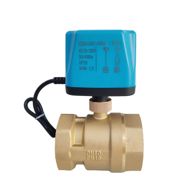 Motorized Ball Valve Brass 2-wire Power-off reset 8 N·m Big Torque 220V 110V 24V 12V AC/DC Alternative Electric Solenoid Valve