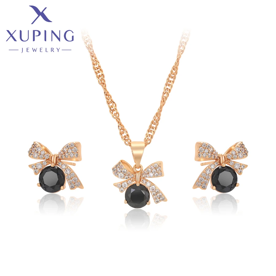 Xuping Jewelry Neu eingetroffen: Knotenförmiges goldfarbenes Ohrstecker- und Halsketten-Set für Damen, Party- und Geburtstagsgeschenk X001237881 – Detail 11