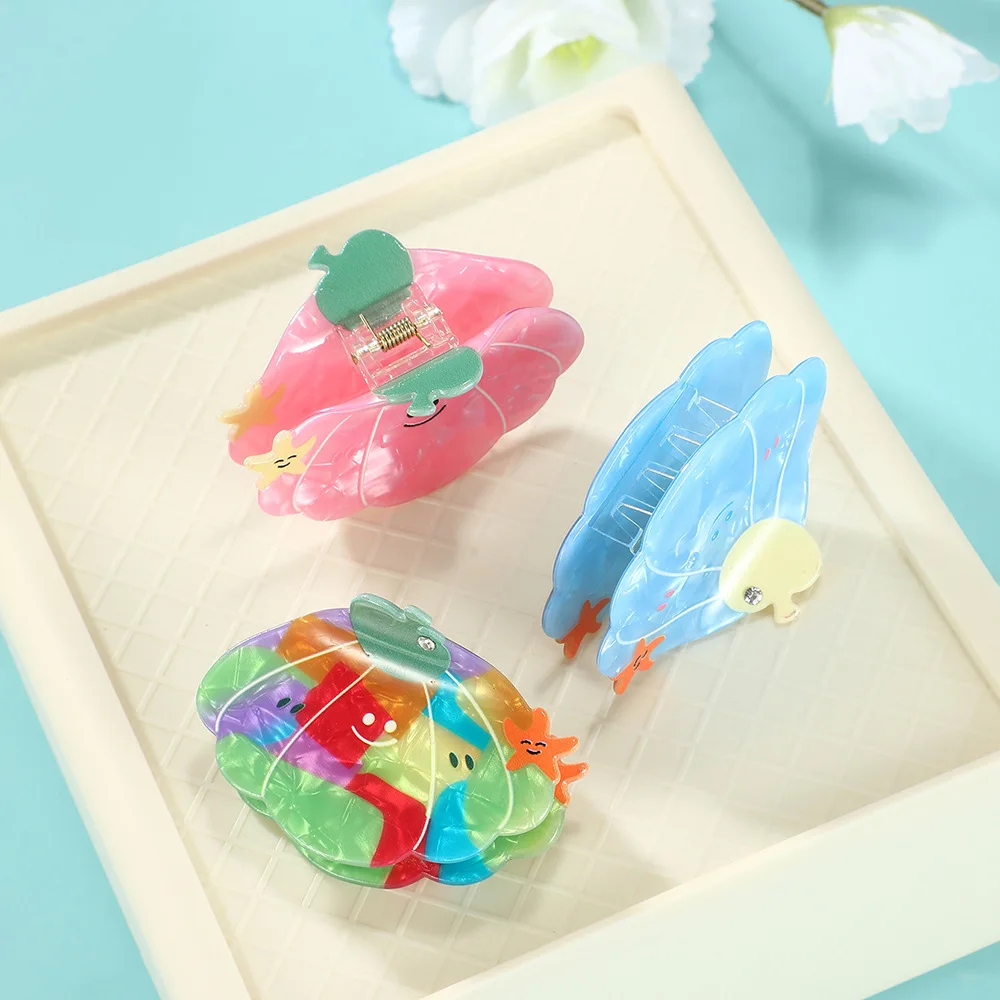 

1 Pcs Ladies' Hair Claws New Cute Cartoon Seashells Kawaii Sweet Hair Grabs High-quality Luxury Brand Hair Accessories For Girl