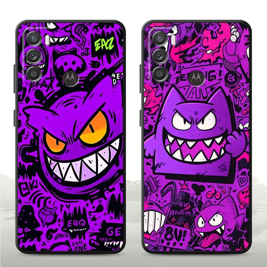 Purple Graffiti Monster Soft Case for Motorola Moto G51 G60S G71 G22 G52 G72 G53 G73 Edge 20 30 40 Pro 20 Lite 30 Neo 30 Fusion