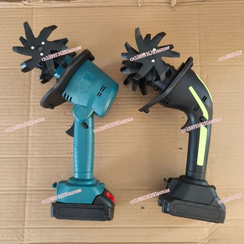 

Lithium Battery Cordless Rotary Tiller, Handheld Electric Small Garden Cultivator Soil Loosener for Home Planting