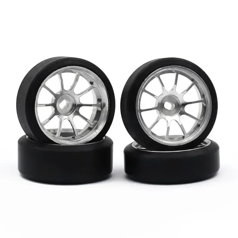 Pneus à dérive en plastique dur à 1.5 degrés, jante en métal pour Wltoys 284131 K969 K989 Kyosho mini-z 1/28 RC, pièces de mise à niveau de voiture