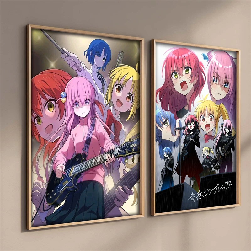 Anime Figure Mnaga Magazine Cover Bocchi The Rock Poster Aesthetic Music TV Animation Canvas Wall Art Mural Kawaii Room Decor