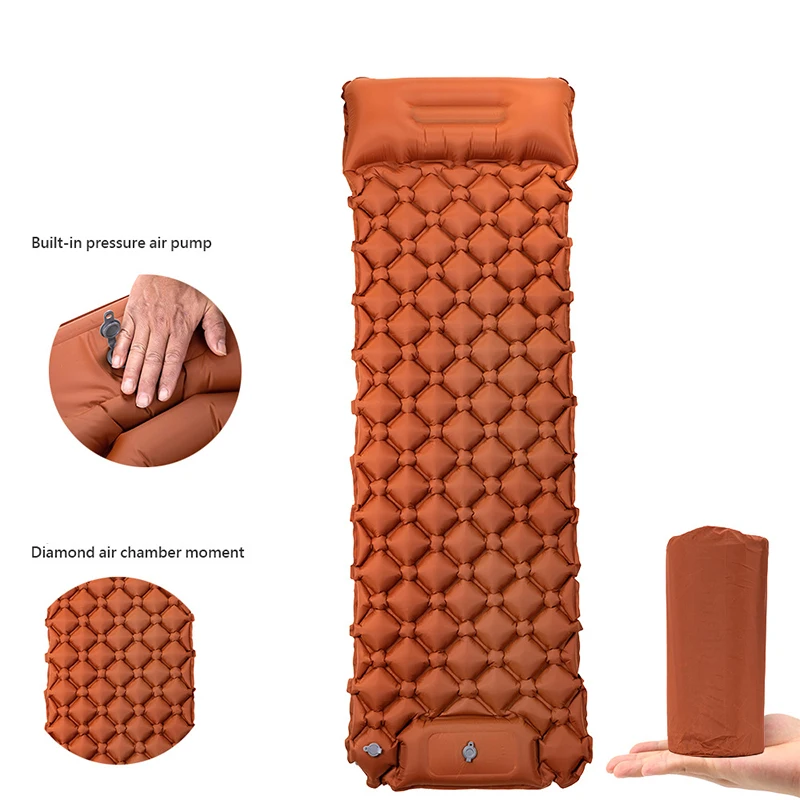 Inflatable Camping Mats Sleeping Pad Outdoor Tourist Air Cushion With Pillow Self-Inflating Mattress For Hiking Picnic