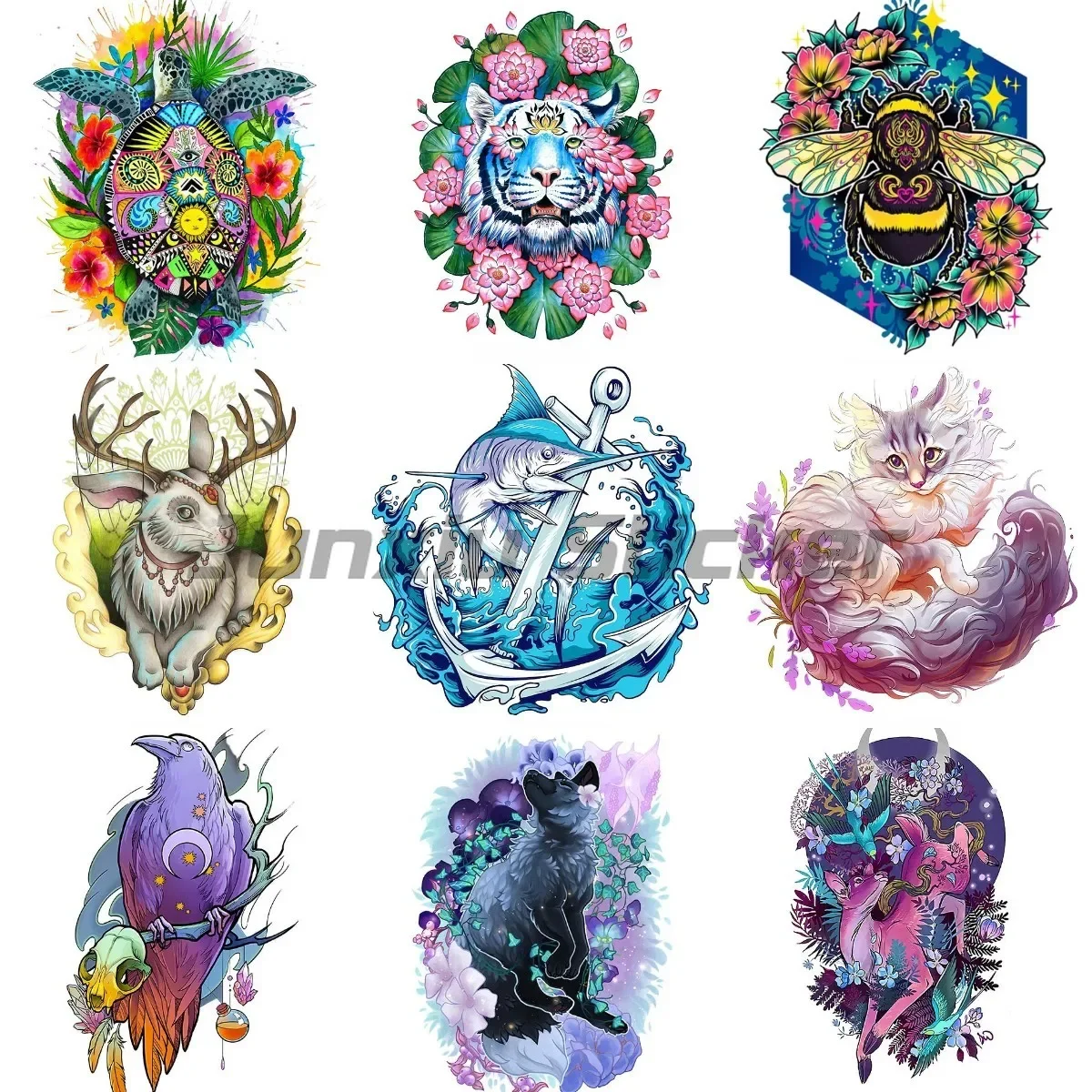 

Creative Color Art Animals Sticker Vinyl Motor Bumper Laptop Car Helmet Laptop Wall Room Decals Customizable