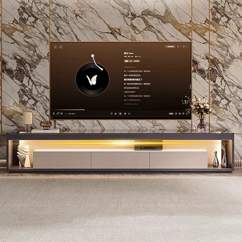 

Glas Transparent Tv Table Cabinet Storage Luxury Floor Modern Tv Table Entertainment Center Meuble Television Salon Furnitures