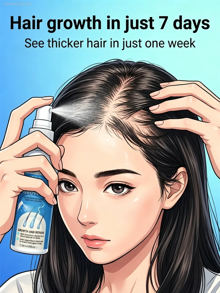 Hair Growth Serum Spray Help Grow Healthy, Strong Hair, Thinning Hair Loss Regrowth Treatment for Men & Women Refreshing