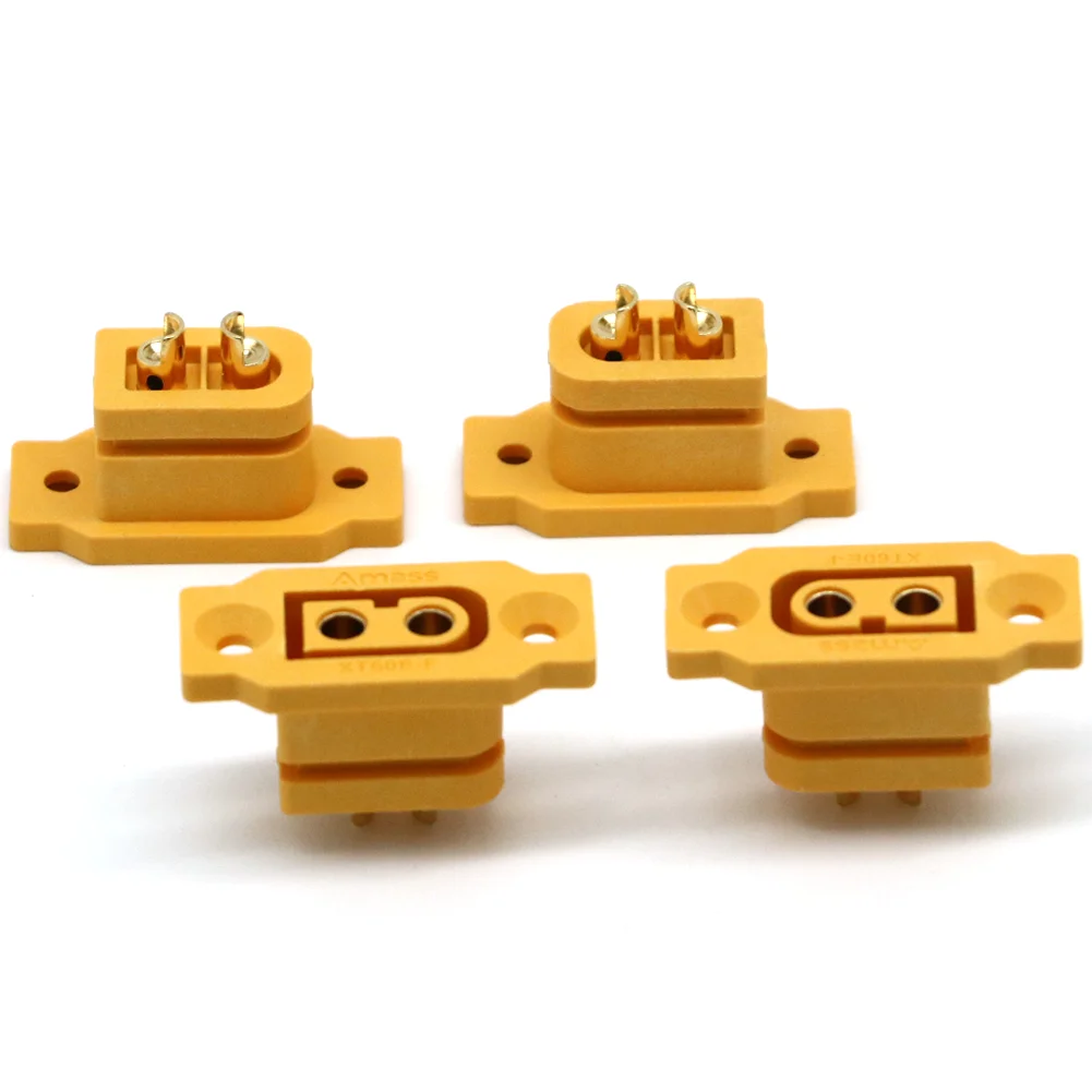 5pcs/lot Amass XT60E-F XT60 XT 60 DC500V 30A-60A Female Plug Gold/Brass Ni Plated Connector Power Battery Connecting Adapter