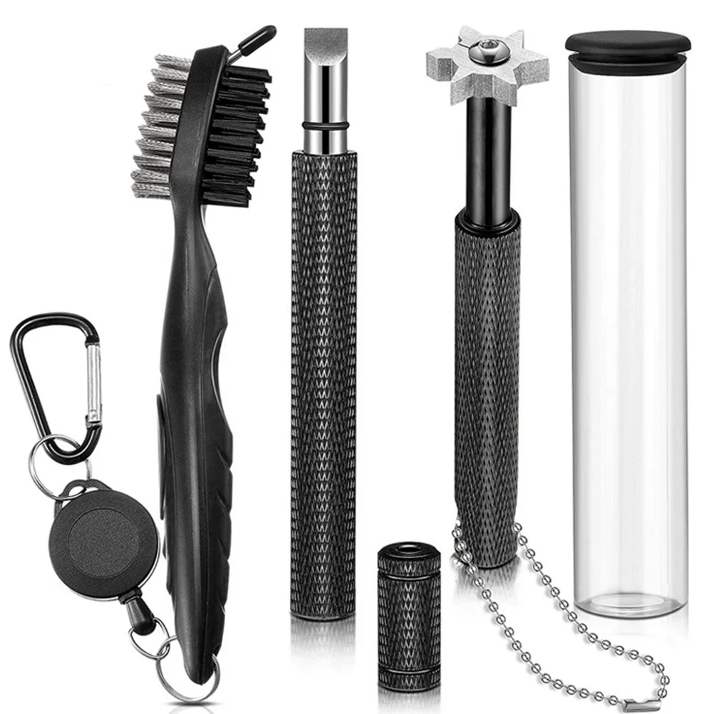 1 مجموعة نادي الغولف الأخدود مبراة مجموعة أدوات دائم النايلون الصلب شعيرات فرشاة لتنظيف صيانة المحمولة تصميم الربيع #5