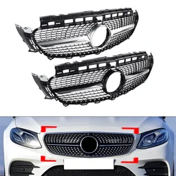 Car Front Bumper Diamond Grille Grill For Mercedes Benz E Class W213 E200 E300 E400 E43  4Door Sedan 2016 2017 2018 2019 2020